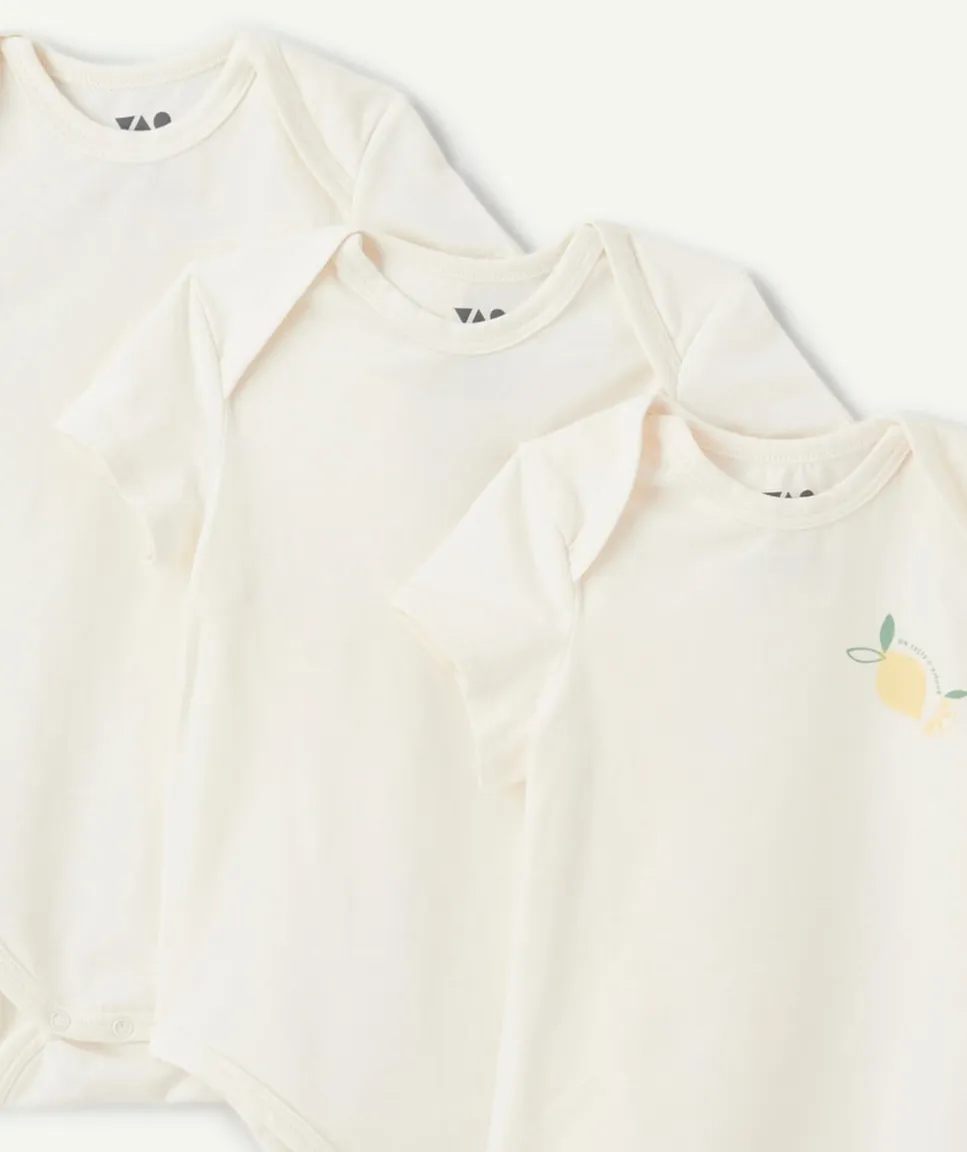 Lot de 3 bodies naissance fille coton imprimé fruits
