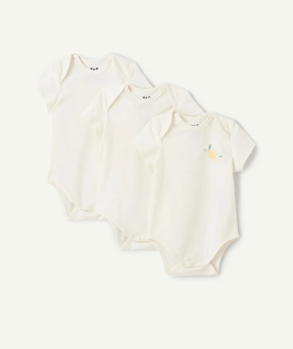 Lot de 3 bodies naissance fille coton imprimé fruits