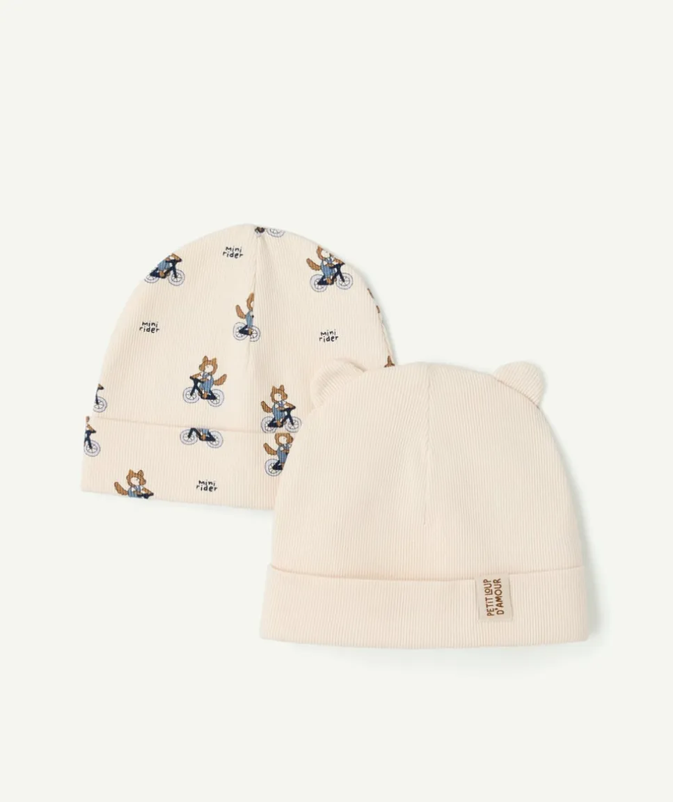 Lot de 2 bonnet naissance garçon imprimé