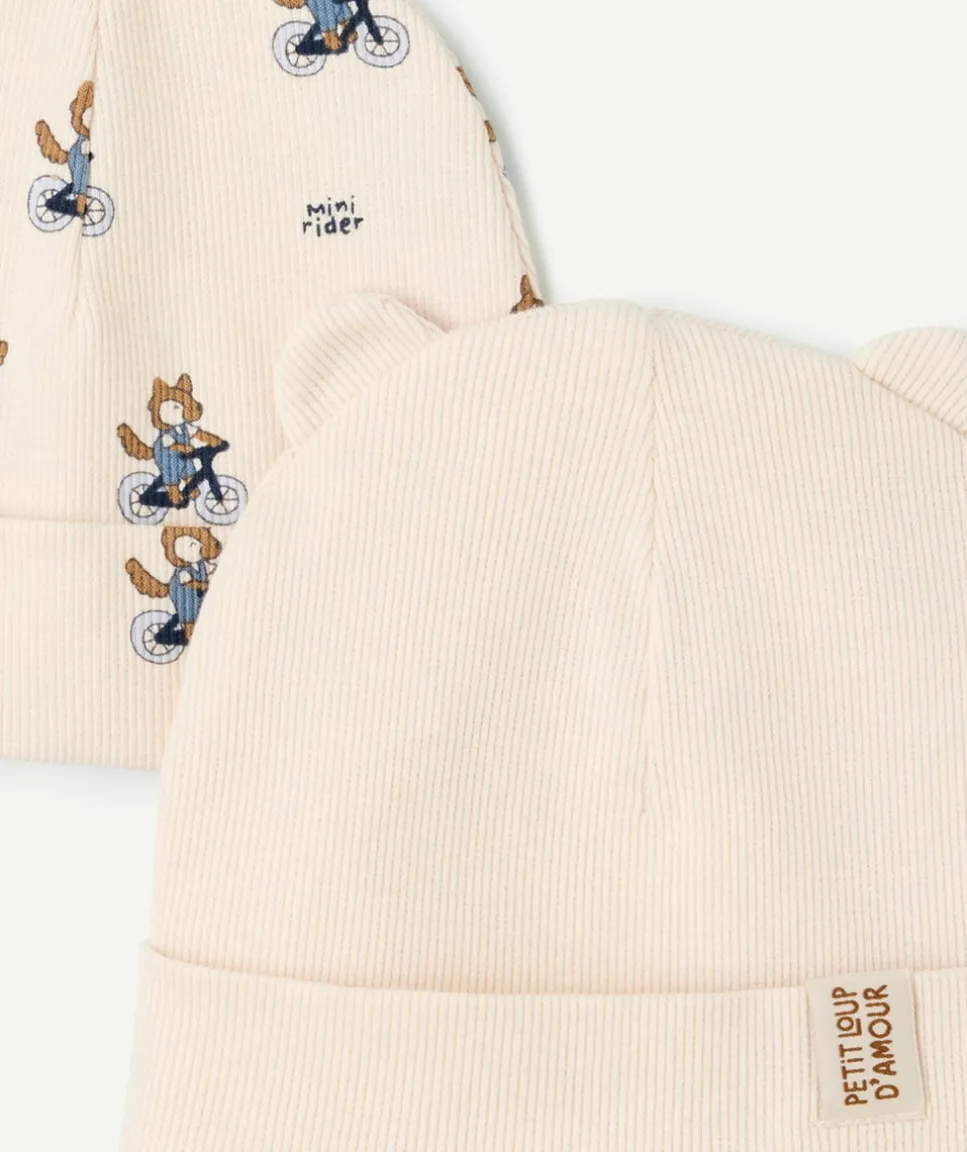 Lot de 2 bonnet naissance garçon imprimé