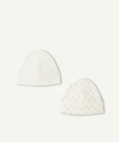 Lot de bonnets bébé fille blanc imprimé