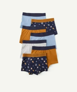 Lot de 7 boxers garçon coton bio avec motifs