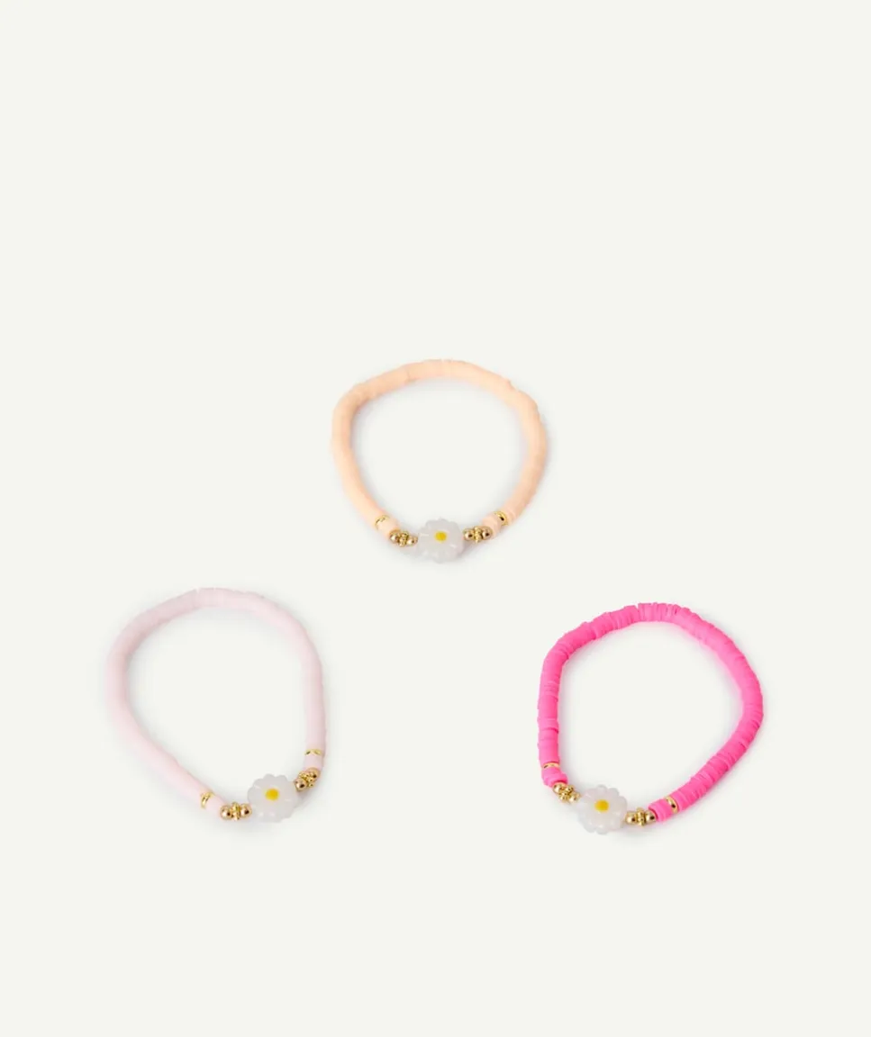 Lot de bracelets fille colorés avec fleur