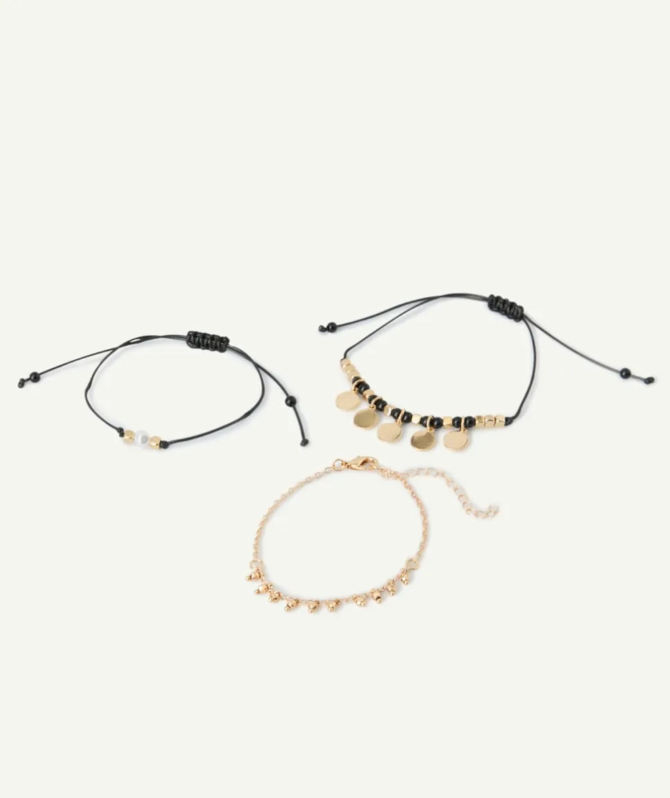 Lot de 3 bracelets fille couleur dorée