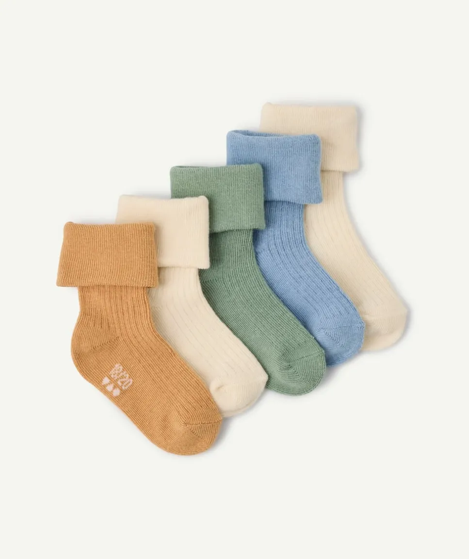 Lot de 5 chaussettes avec revers pour bébé garçon