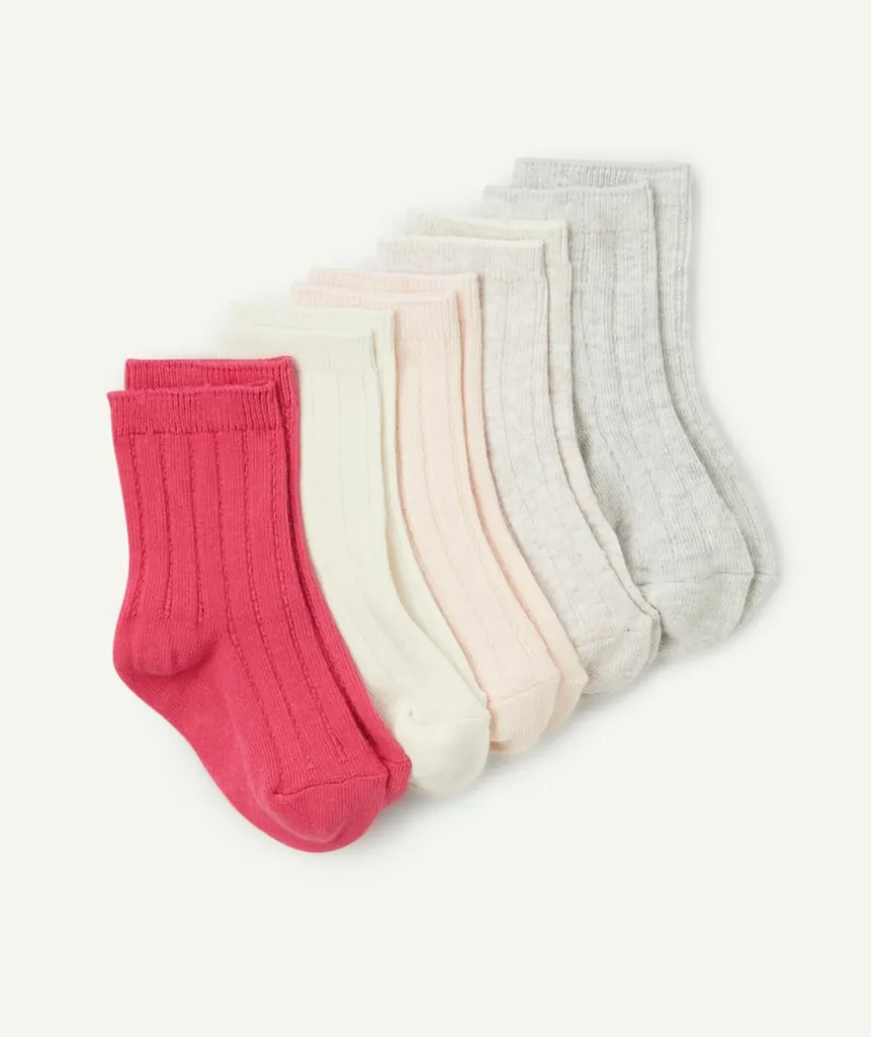 Lot de 5 chaussettes bébé fille bio certifié
