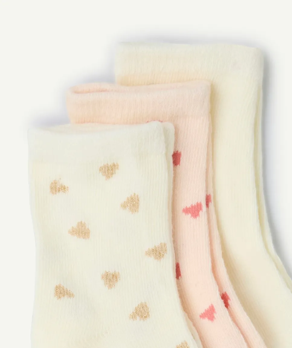 Lot de 3 chaussettes bébé fille imprimé coeurs