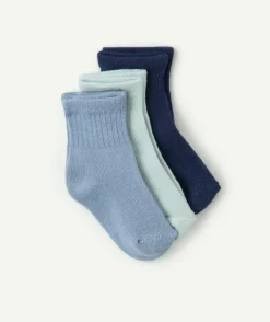 Lot de 3 chaussettes bébé garçon bleu