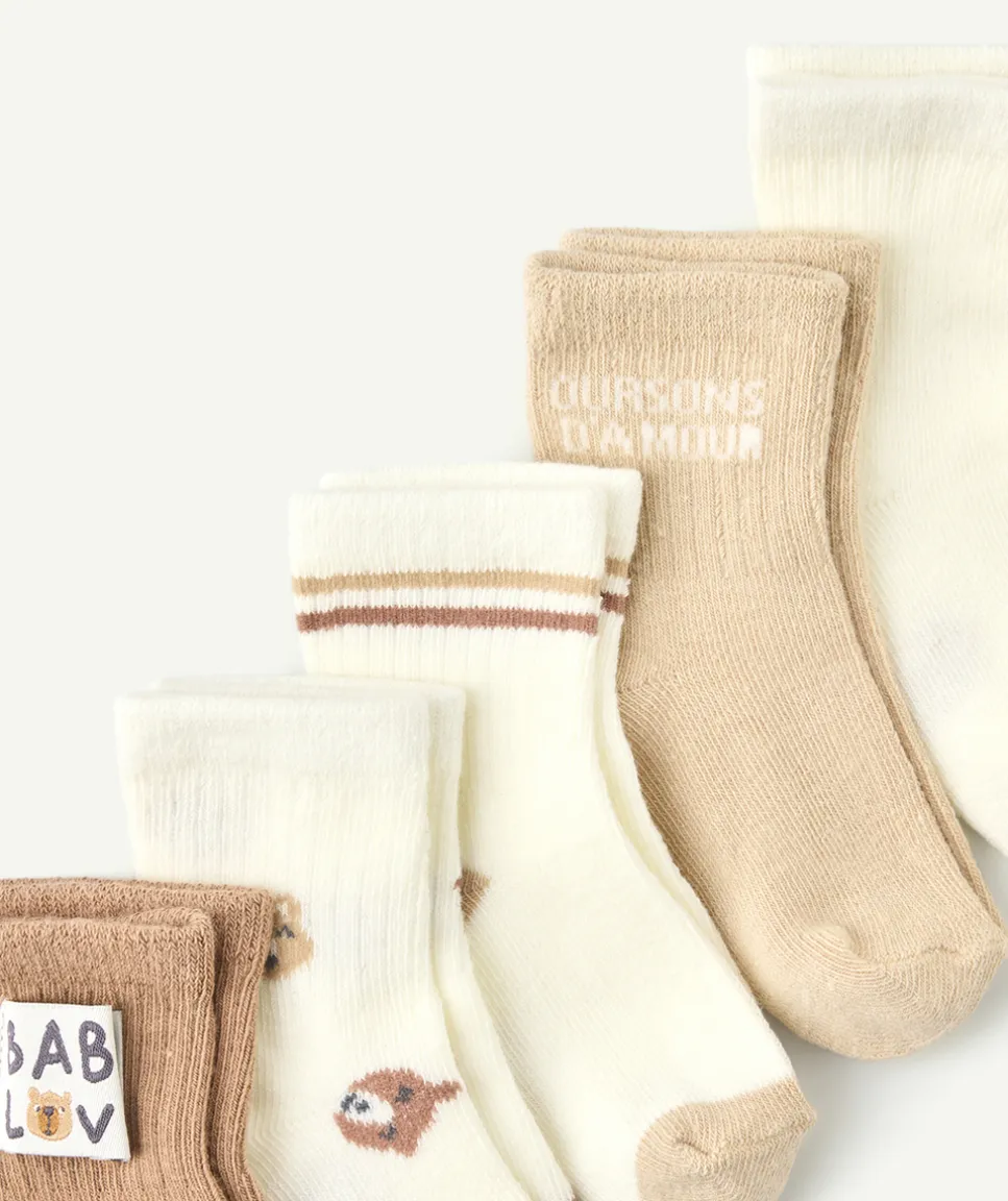 Lot de 5 chaussettes bébé garçon imprimées oursons