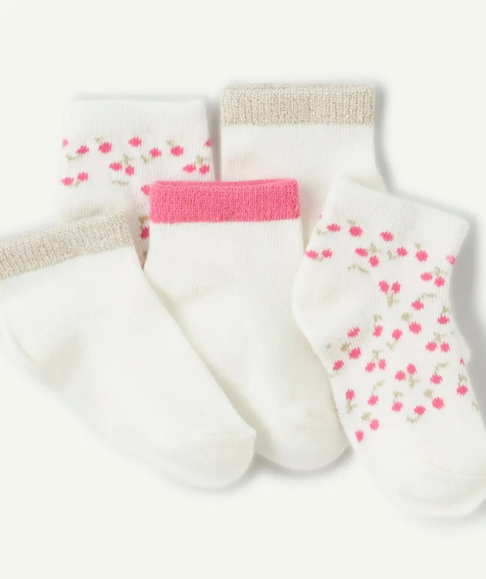 Lot de chaussettes blanches bébé fille imprimé floral