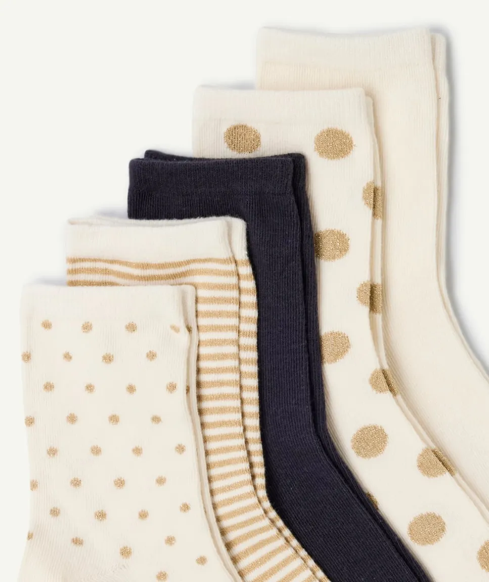 Lot de chaussettes fille écru avec motifs