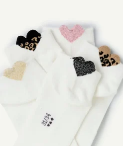 Lot de 5 chaussettes fille écrues