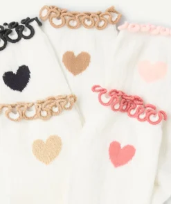 Lot de 5 chaussettes fille cœurs colorés