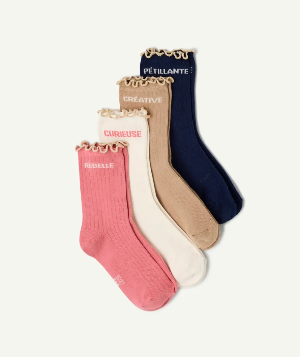 Lot de chaussettes filles à message