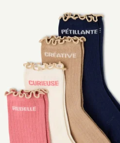 Lot de chaussettes filles à message