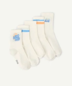 Lot de chaussettes garçon imprimées blanches