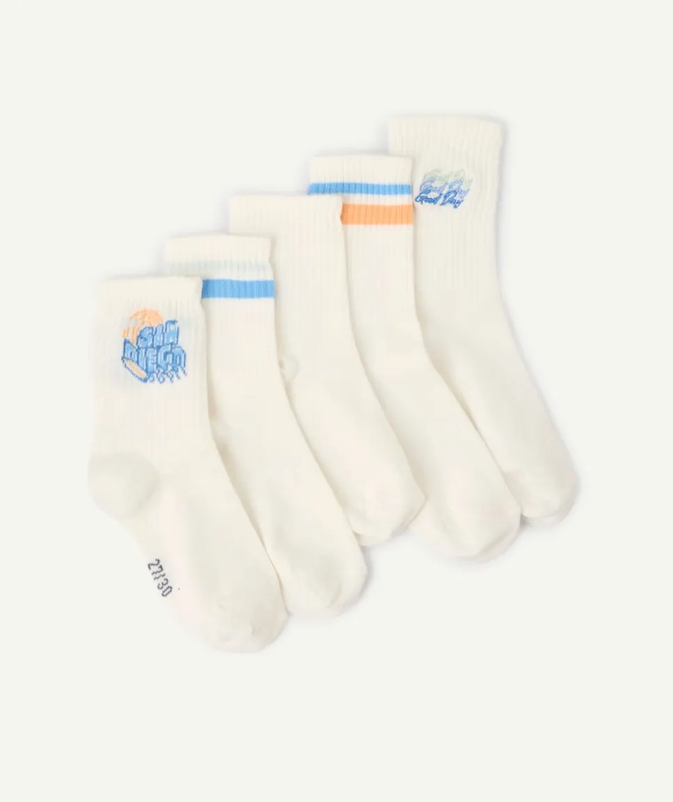 Lot de chaussettes garçon imprimées blanches