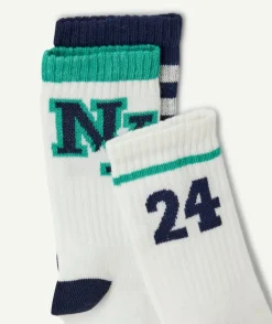Lot de chaussettes garçon imprimé rayures