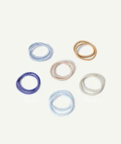 Lot de chouchous bleus et beiges fille