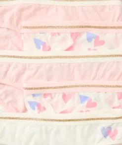 Lot de 5 culottes fille roses à cœurs