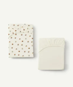 Lot de 2 draps housse bébé garçon imprimé oursons