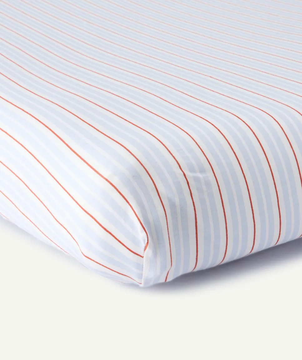 Lot de 2 draps housse coton à rayures