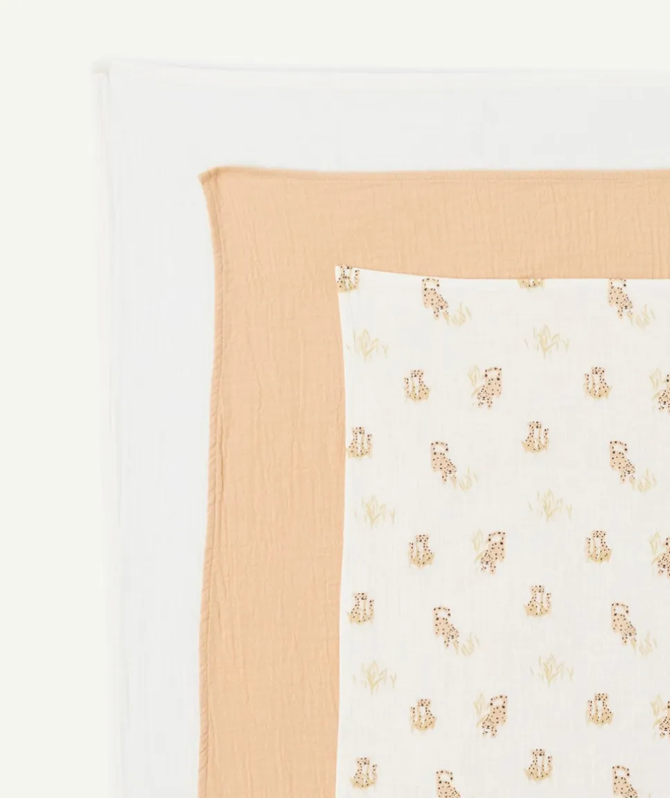 Lot de 3 langes bébé en coton imprimé