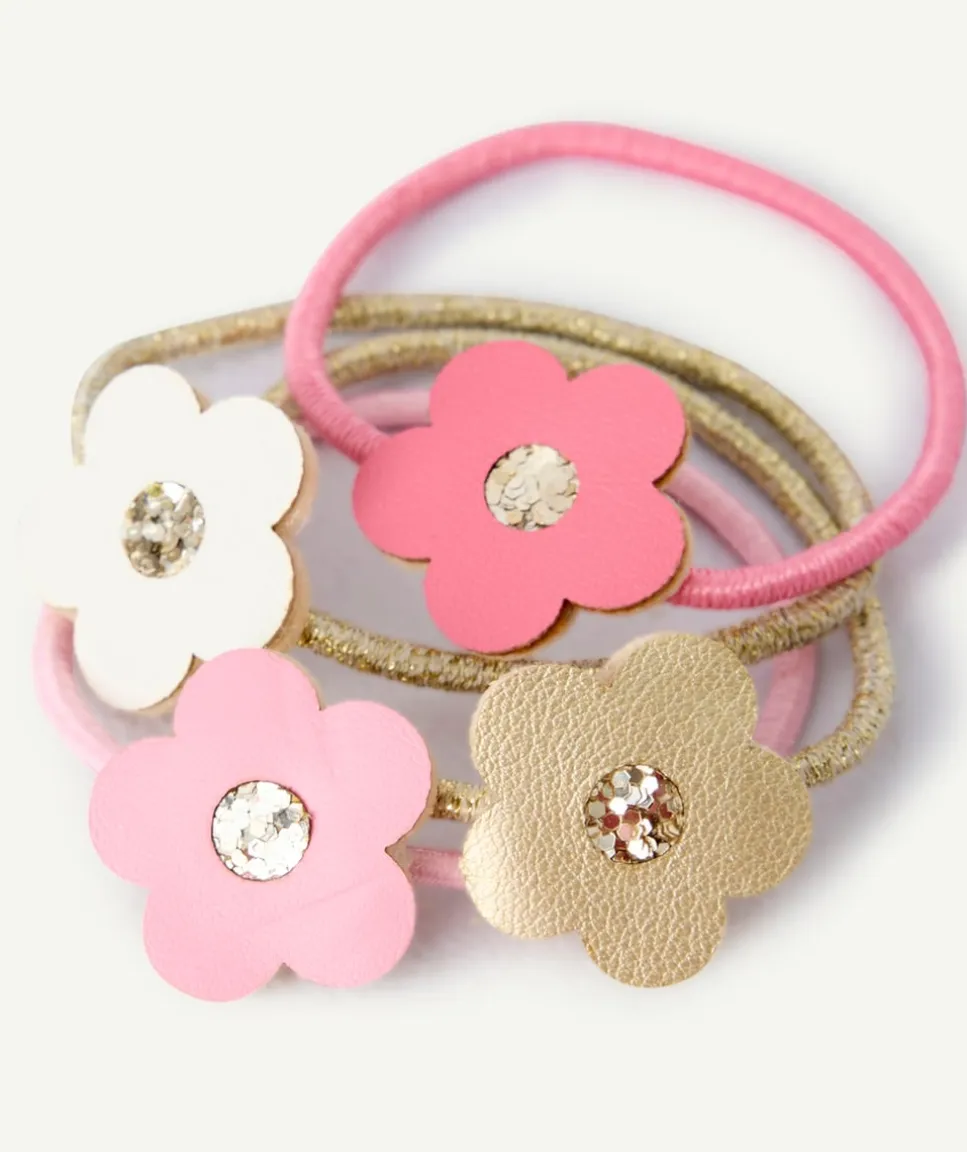 Lot de 4 élastiques fleurs multicolores pour fille