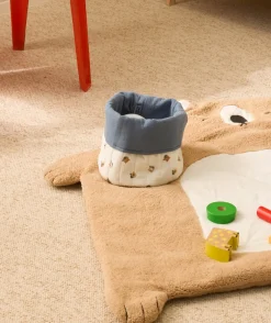 Lot de 2 paniers bébé garçon bleu imprimé ourson
