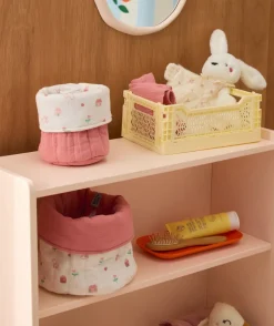 Lot de 2 paniers de rangement bébé fille rose