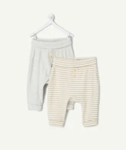 Lot de 2 pantalons sarouel naissance rayé et uni