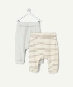 Lot de 2 pantalons sarouel naissance rayé et uni
