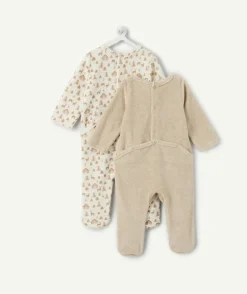 Lot de 2 pyjamas chauds effet velours naissance imprimé forêt