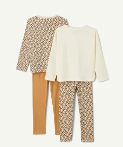 Lot de 2 pyjamas coton fille imprimé léopard