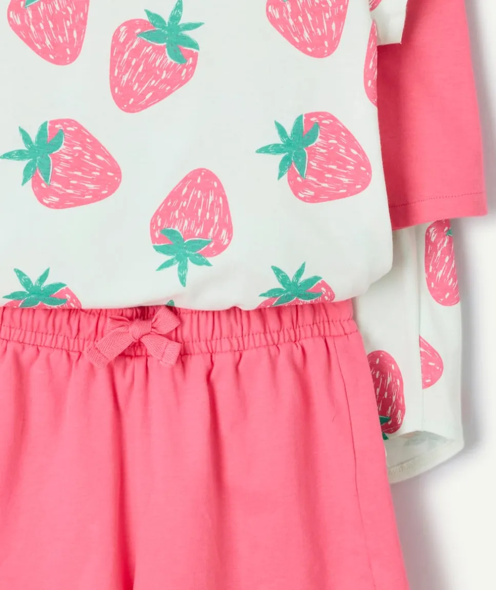 Lot de 2 pyjamas deux pièces fille coton imprimé
