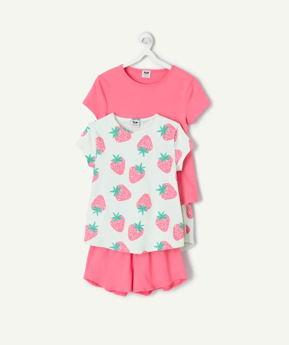 Lot de 2 pyjamas deux pièces fille coton imprimé