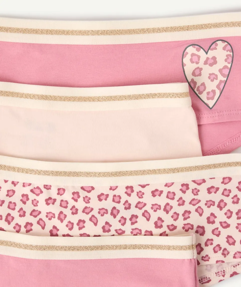 Lot de shorties fille imprimées rose