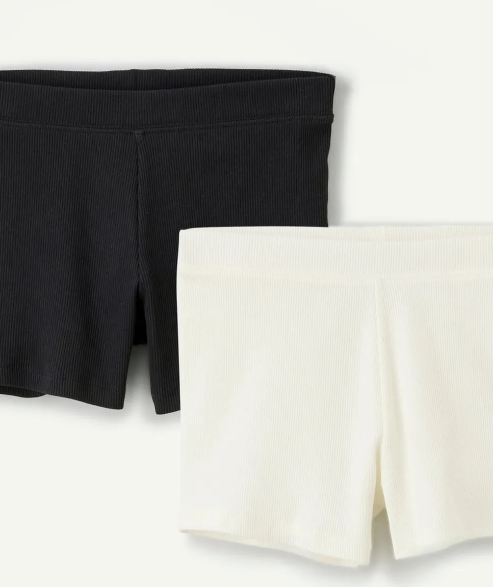 Lot de 2 shorts fille relax noir et blanc