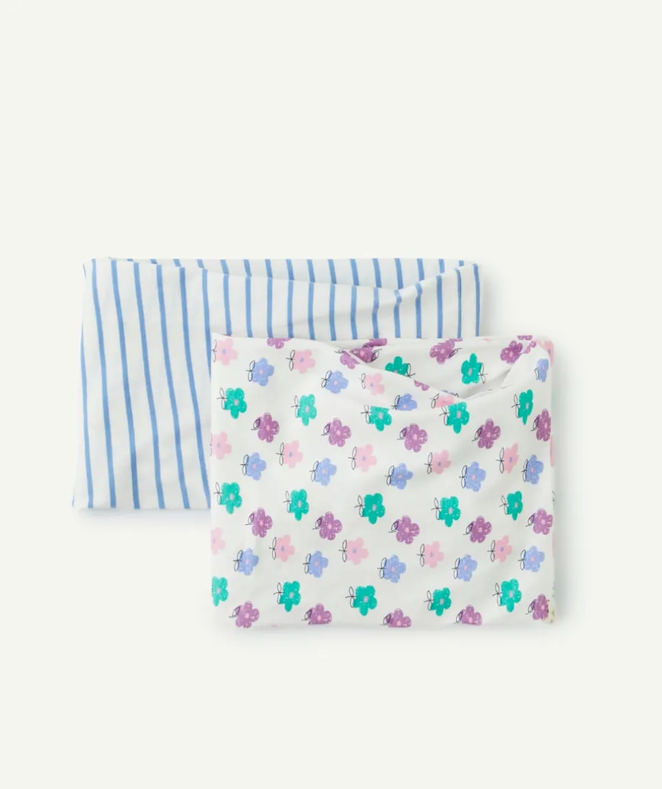 Lot de 2 snoods bébé fille avec imprimé coloris pastel