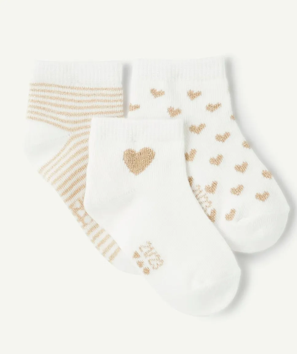 Lot de 3 socquettes bébé fille à motifs
