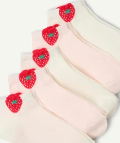Lot de 5 socquettes fille motif fraise