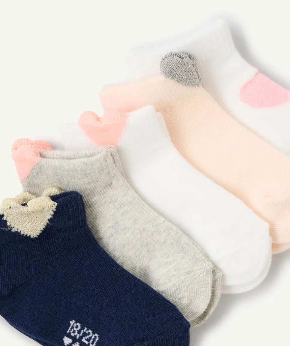 Lot de 5 socquettes unies colorées