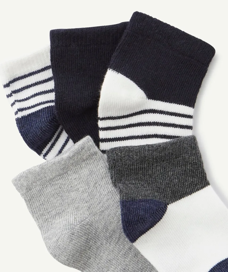 Lot de 5 socquettes unies et rayées