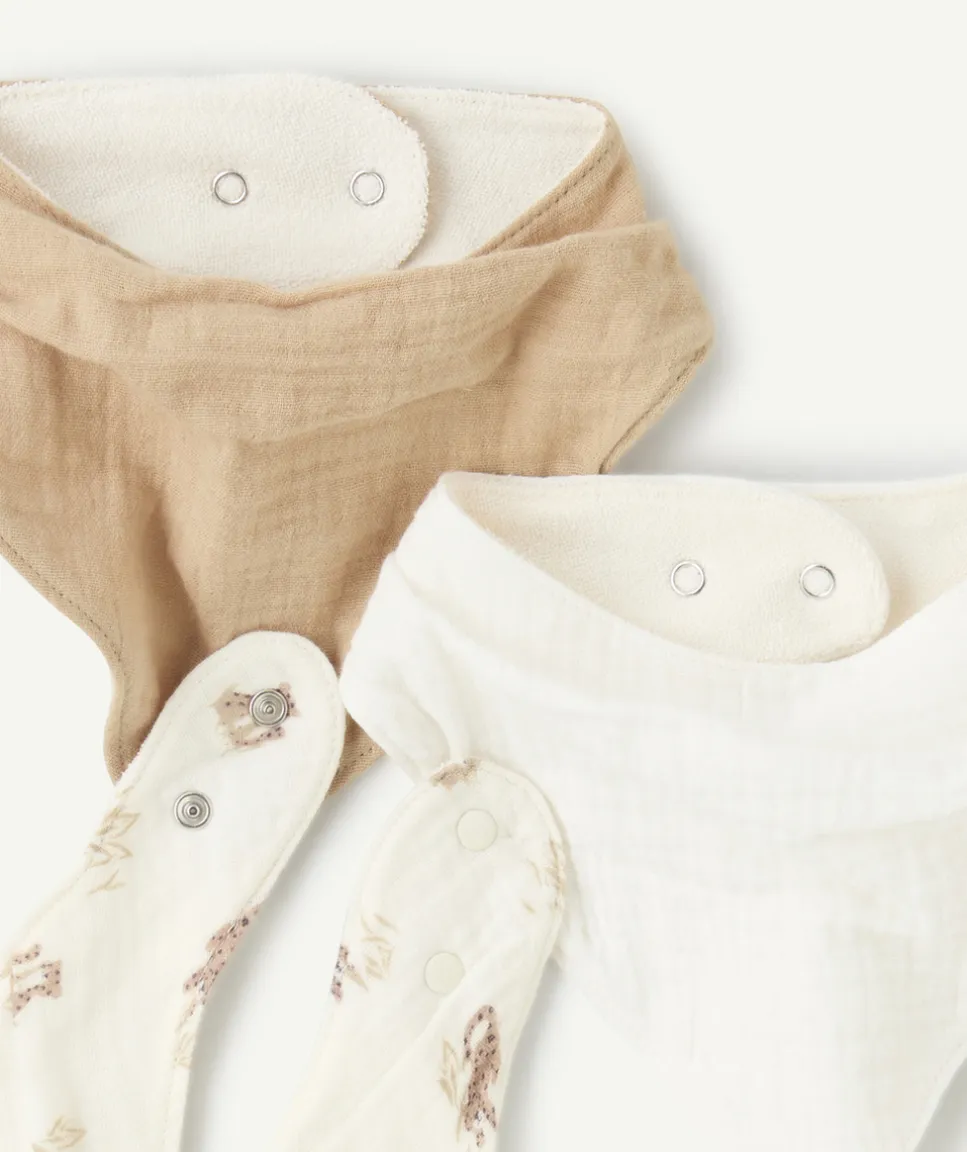 Lot de trois bavoirs bandana bébé mixte coton