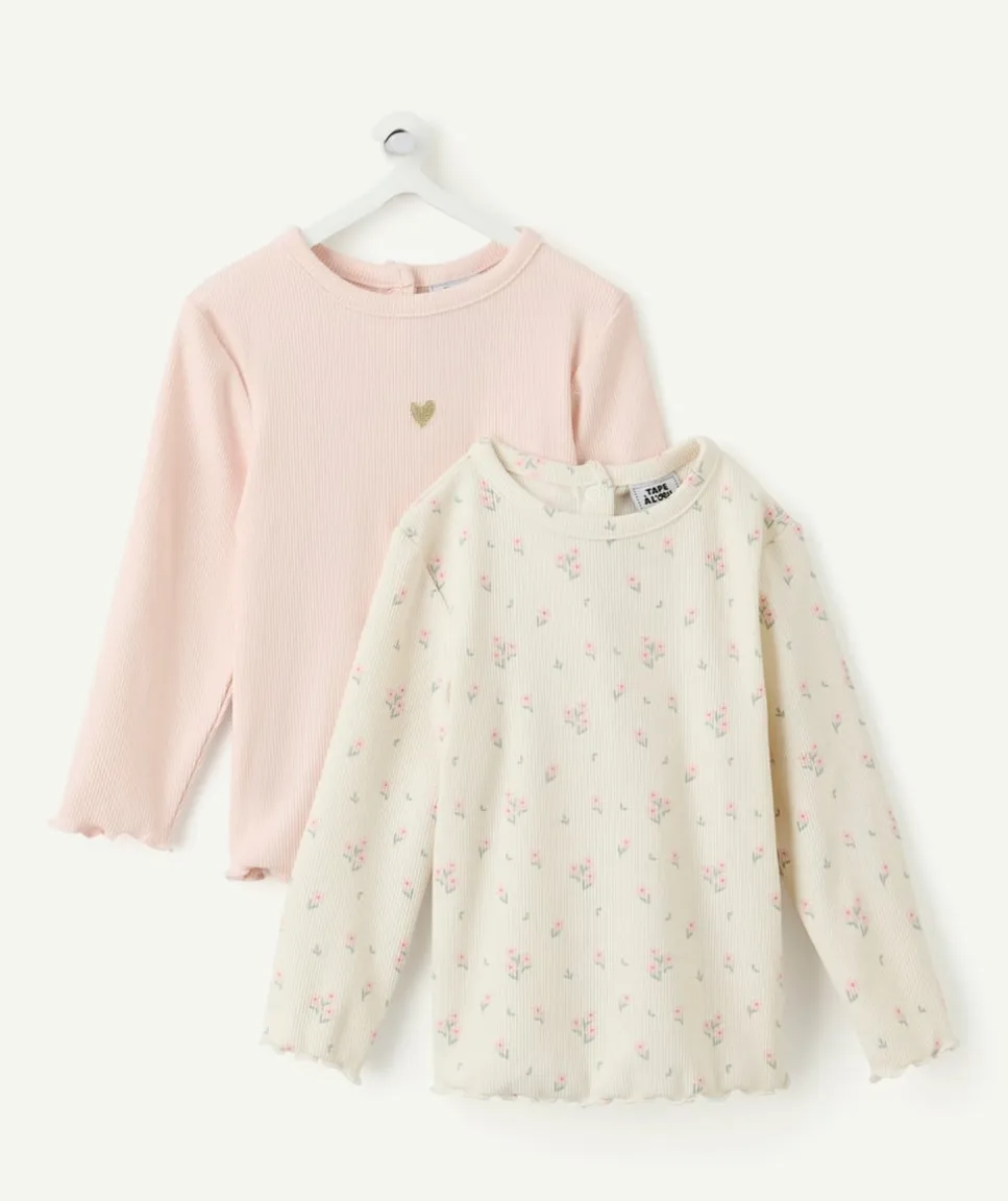 Lot de 2 t-shirts bébé fille imprimé