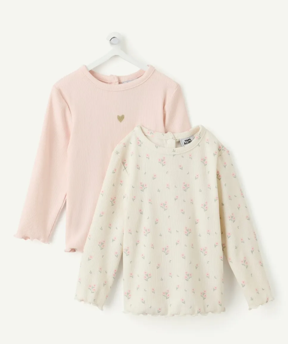 Lot de 2 t-shirts bébé fille imprimé