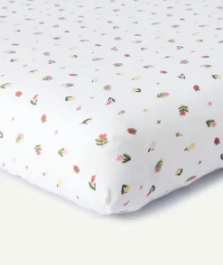 Lot 2 draps housse coton imprimé floral