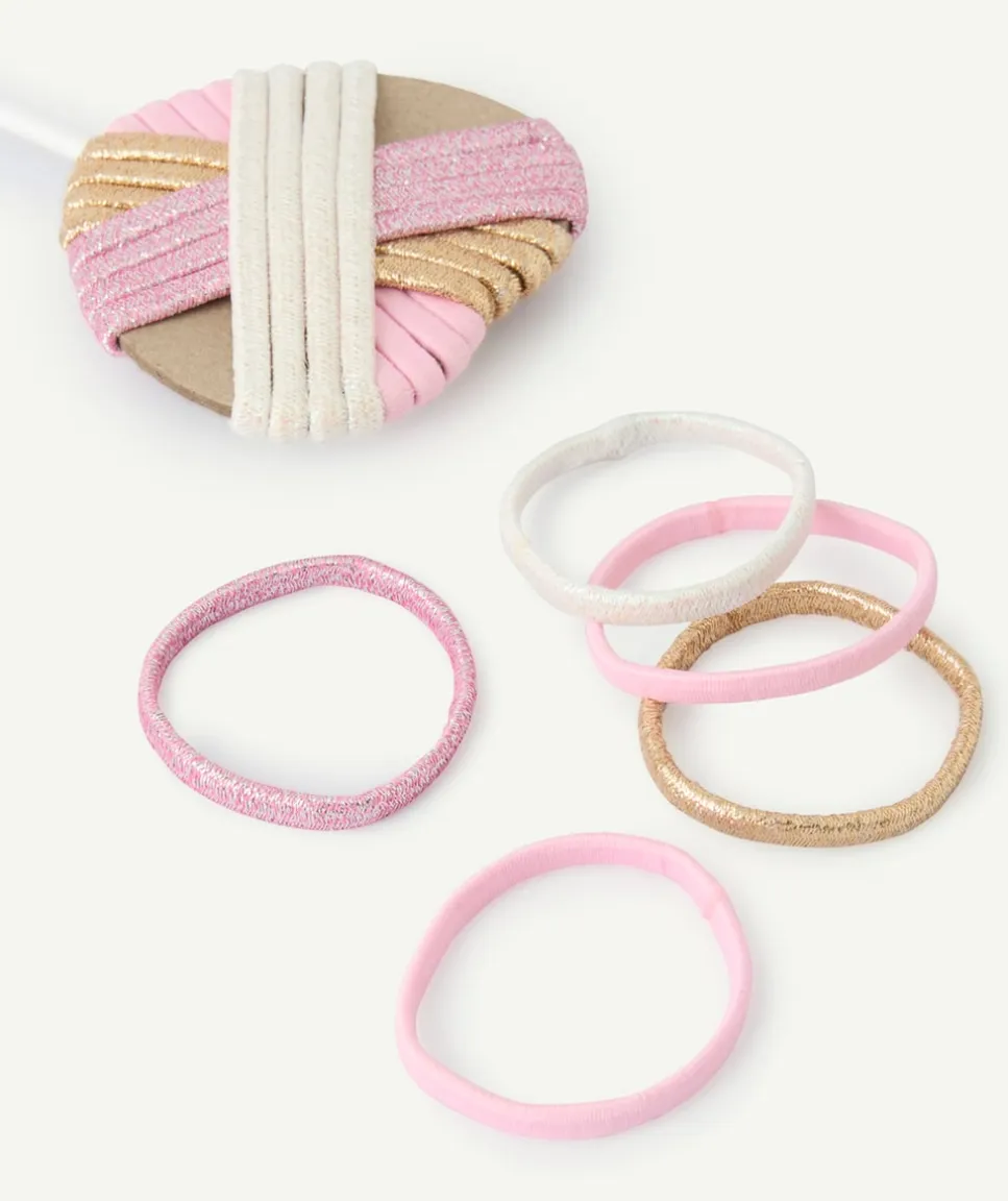 Lot élastiques cheveux fille pailletés pastel