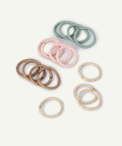 Lot élastiques à cheveux pailletés multicolores