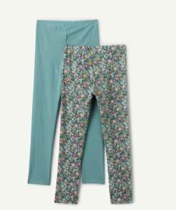 Lot 2 leggings fille longs fleuri